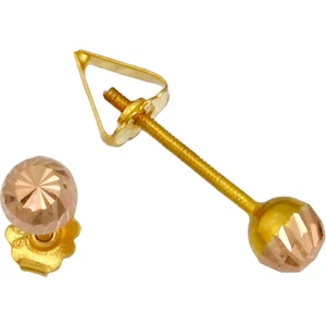 Altın Kesesi 14 Ayar Altın Kalemli Top Küpe