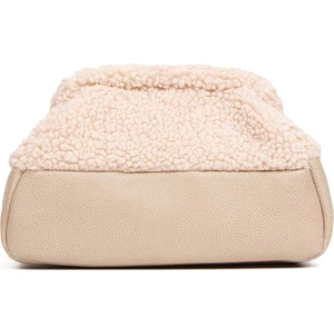 Kadın Özel Tasarım Bej Peluş Teddy Clutch Portföy Çanta