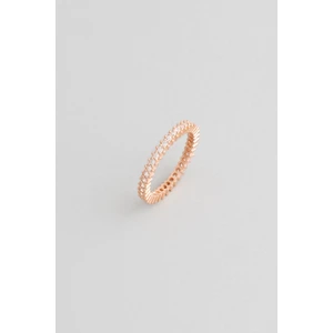 So CHIC Beyaz Taşlı 18 Ayar Rose Altın Kaplama Gümüş Tamtur Yüzük