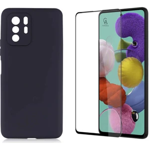 Xiaomi Poco X3 Gt ile Uyumlu Soft Yumuşak Telefon Kılıfı ve 5d Tam Kaplayan Cam Ekran Koruyucu