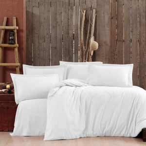 Alena Home Pamuklu Otel Serisi (Lastikli Çarşaflı) Çizgili Çift Kişilik Nevresim Takımı