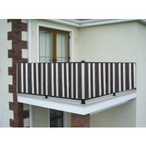 Ceylan Home Balkon Demiri Perdesi Bağcıklı Gri Beyaz Çizgili
