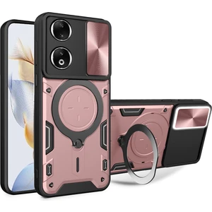 Honor 90 5g Için Çift Katmanlı Telefon Kılıfı, Slayt Kamera Kapağı ve Metal Gizli Braket ile Rose Gold (Yurt Dışından)