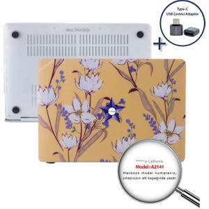 Macbook Pro Kılıf 16 inç A2141 (2019 yılı) ile Uyumlu Flower04