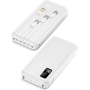 20.000 Mah Kablolu Dijital Göstergeli 20.000 Mah Garantili Dahili Stand TX209 Beyaz Powerbank