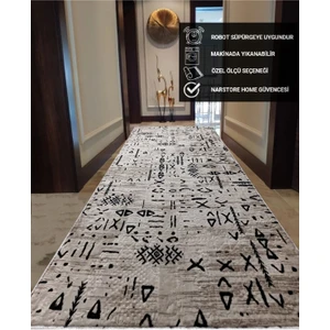 Nar Store Home Iskandinav Kabartmalı Vizon Kaymaz Taban Yıkanabilir Kesme Yolluk Halı