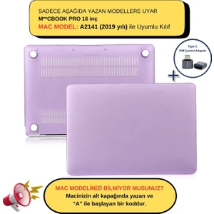 Macbook Pro Kılıf 16 inç A2141 (2019 yılı) ile Uyumlu Mat