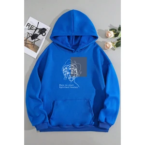 Only Trendwear  Unisex Minimal Line Drawing Baskılı Sweatshirt