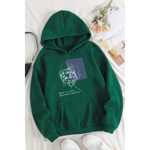 Only Trendwear  Unisex Minimal Line Drawing Baskılı Sweatshirt