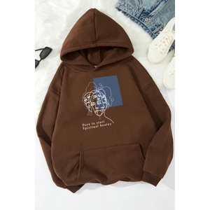 Only Trendwear  Unisex Minimal Line Drawing Baskılı Sweatshirt