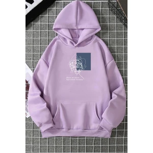 Only Trendwear  Unisex Minimal Line Drawing Baskılı Sweatshirt