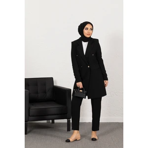 Blazer Ceketli Ikili Siyah Takım