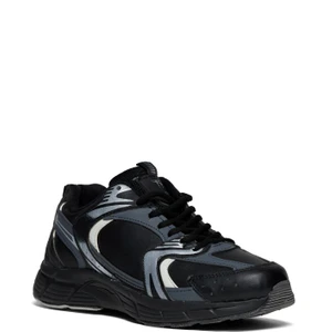 Tonny Black Unisex Siyah Füme Cilt Faylon Taban Bağcıklı Spor Ayakkabı