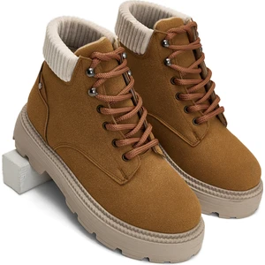 Tonny Black Kadın Taba Süet Kadın Rahat Kalıp Kısa Bağcıklı Süet  Bot