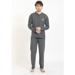 Erkek 1065 Büyük Beden Pijama Takımı Füme