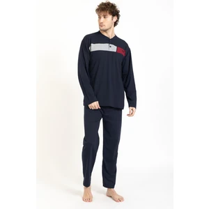 Erkek 2065 Uzun Kol Büyük Beden Süprem Pijama Takımı Lacivert