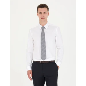 Pierre Cardin Erkek Beyaz Slim Fit Uzun Kollu Basic Gömlek 50280213-VR013