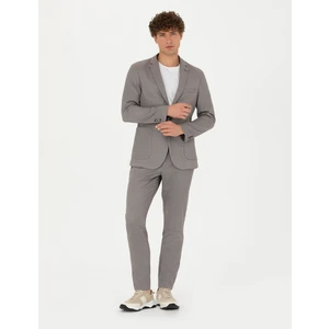 Pierre Cardin Erkek Açık Kahverengi Ex. Slim Fit Çizgili Spor Takım Elbise 50281896-VR002