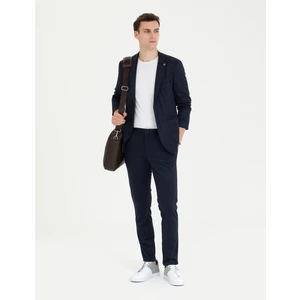Pierre Cardin Erkek Lacivert Çizgili Yün Karışımlı Spor Takım Elbise 50272584-VR033