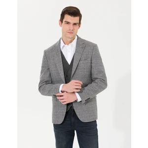 Pierre Cardin Erkek Gri Slim Fit Yün Karışımlı Ceket 50256395-VR024
