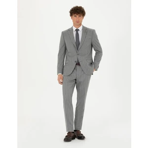 Pierre Cardin Erkek Gri Ex. Slim Fit Çizgili Takım Elbise 50273543-VR024