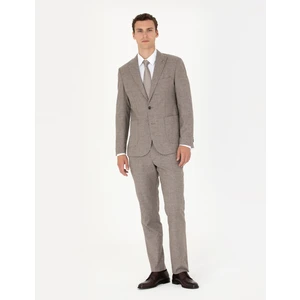 Pierre Cardin Erkek Açık Kahverengi Slim Fit Yün Karışımlı Takım Elbise 50273542-VR002