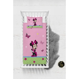 Talia Home Pembe Mickey Mouse Desenli Bebek Nevresim Takımı Çarşaflı TLABN-113