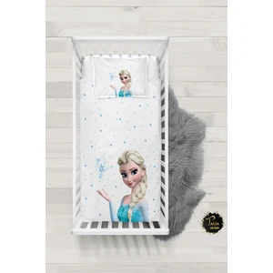 Talia Home Karlar Ülkesi Mavi Elsa Desenli Bebek Nevresim Takımı Çarşaflı TLABN-307