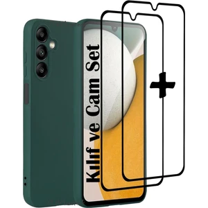 M.TK Moveteck Samsung Galaxy A05S Kılıf Kamera Korumalı Yumuşak Renkli Silikon + 9h Ekran Koruyucu Cam 2'li Set