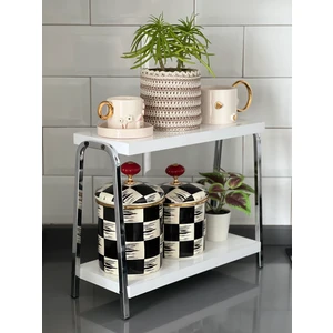 Mutfak Raf Krom Beyaz Tezgah Üstü Raf Kahve Köşesi Raf Banyo Raf Baharatlık