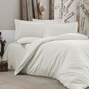 Alena Home Pamuklu Otel Serisi (Lastikli Çarşaflı) Çizgili Çift Kişilik Nevresim Takımı