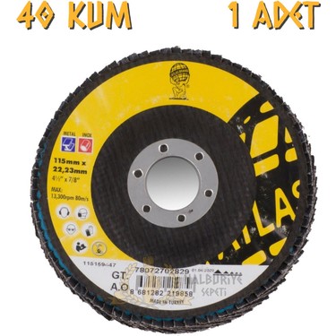 Atlas Katlı Flap Disk Yuvarlak Zımpara 115 mm - P40 Kum - 1 Fiyatı