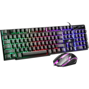 Steep Solid ST-KKM01S Mekanik Hisli Kablolu Rainbow Işıklı Oyuncu Klavye - Mouse