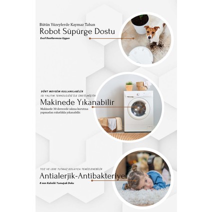 Dijital Baskı Makinede Yıkanabilir Kaymaz Taban Leke Tutmaz Salon Halısı Mutfak Halısı ve Yolluk
