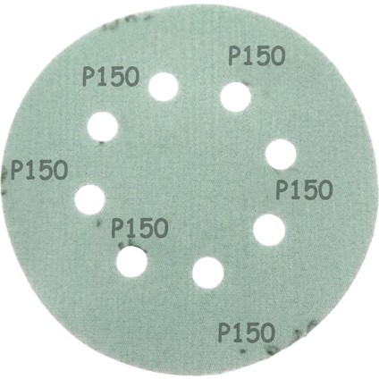 Delikli 125 mm Cırt Zımpara 150 Kum Yeşil Kaporta Boya Duvar Metal Mobilya Cila Parlatma 5 Adet fırsatları