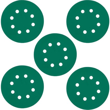 Delikli 125 mm Cırt Zımpara 150 Kum Yeşil Kaporta Boya Duvar Metal Mobilya Cila Parlatma 5 Adet indirimleri