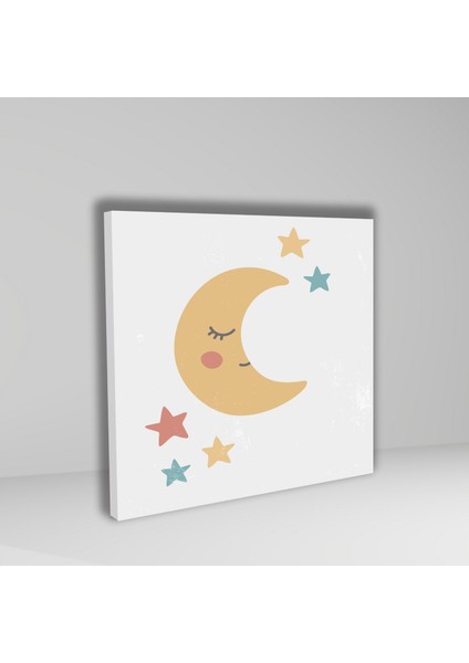 3 lü Kare Kanvas Bebek Odası Gökkuşağı Bulut ve Ay Tablo Seti fiyatları