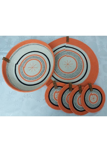 4 Kişilik 9 Parça Amerikan Servis Supla Takımı Tabak Altlığı Bardak Altlığı Sepet Mutfak Hasır Sunum fiyatları