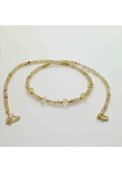 Yzcjeweler Doğaltaş Kolye - Sitrin Taşı Kolye (4mm.ve 6mm.lik Taşlar) modelleri