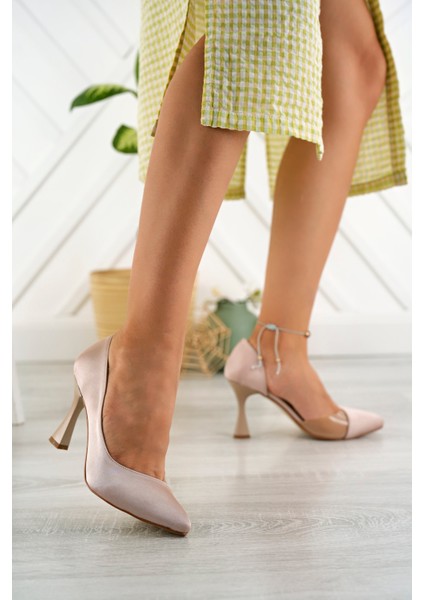 Kadın Saten Klasik Topuklu Ayakkabı modelleri