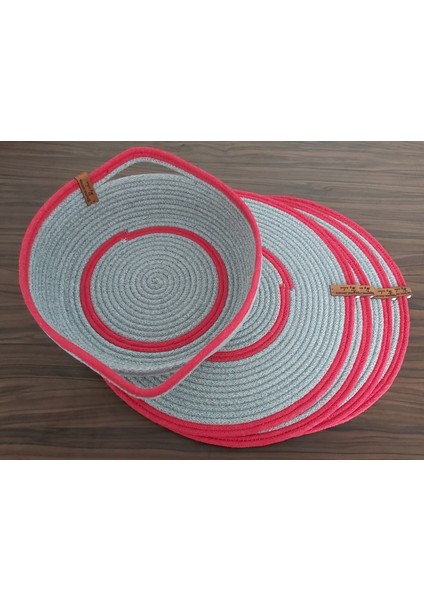 4 Kişilik 5 Parça Supla Takımı Amerikan Servis Tabak Altlığı Bardak Altlığı Sepet Hasır Mutfak Sunum