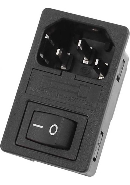 Güç Soketi Şase Tip Erkek Sigortalı ve Anahtarlı IPZ-107 Kulaksız POWER-SOCKET-001
