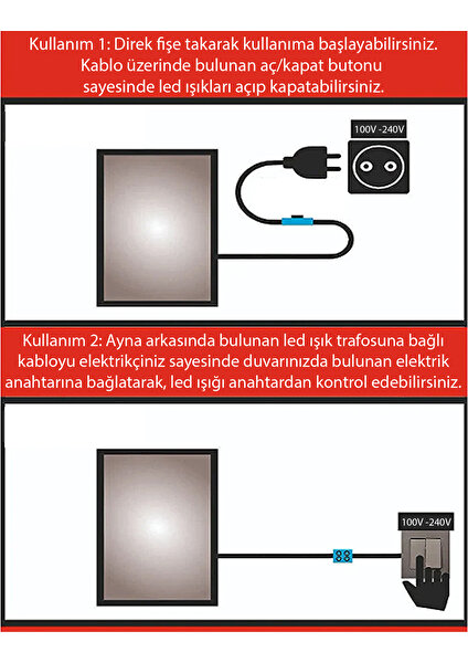 Faw Decor LED Işıklı Asimetrik Üçgen Model Dekoratif Duvar Aynası, Modern Eşsiz Ayna, Duvar Dekorasyon Ürünü