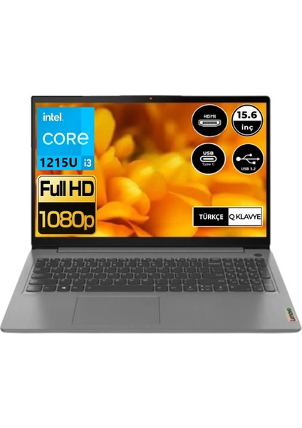 Ideapad 3 15IAU7 Intel Core I3 1215U 16GB 256GB SSD Windows 11 Pro 15.6" Fhd Taşınabilir Bilgisayar 82RK00YATXCB1