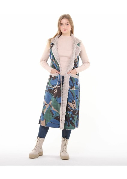 Kadın Kürklü Yelek Kaftan