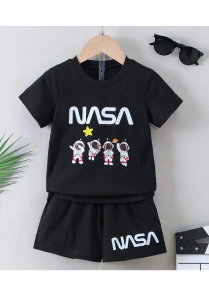 Nasa Uzay Yeni Baskılı Şortlu Alt Üst Takım 4YAŞ/13YAŞ Arası