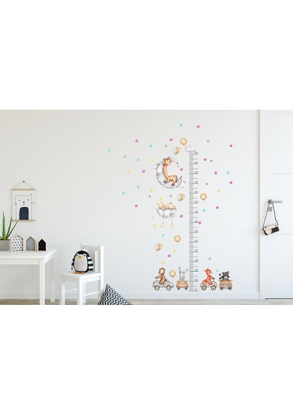 Sevimli Hayvanlar Temalı Boy Ölçer Çocuk Duvar Ayna Dolap Kapı Için Sticker indirimleri