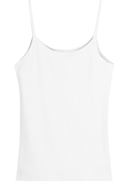 <pamuklu Ince Askılı Fitilli Kadın Atlet & Slip Külot Takım