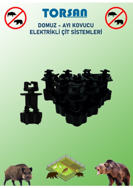 220V Adaptörlü Pro Plus 1500 Elektrikli Çit Sistemi ( Domuz - Ayı Kovucu ) 1500 Mt