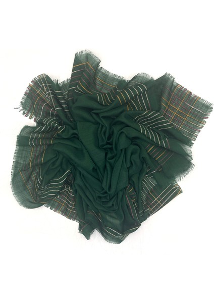 7'li Set Pamuklu Işlemeli Çizgili Flamlı Eşarp 100X100CM Yazma